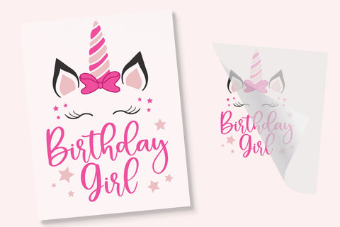 Birthday Girl Iron On Transfer Physical So Fontsy T-Shirt Iron-On Transfer Shop 4x4