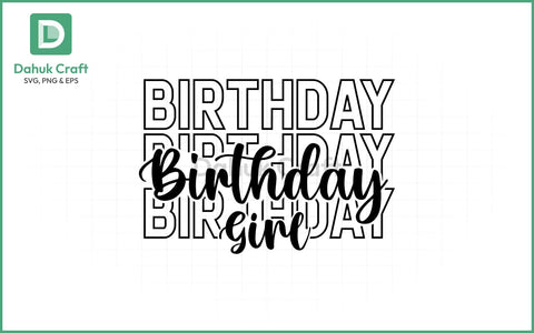 Birthday Girl SVG – Balloon Style Birthday Girl SVG PNG & EPS V2 SVG dahukdesign 