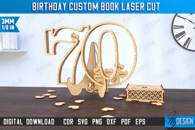 Birthday Guest Signing Board | Guestbook Alternative Laser Cut | Birthday Party Decoration | CNC File SVG Fly Design 