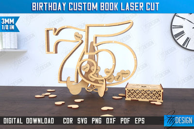 Birthday Guest Signing Board | Guestbook Alternative Laser Cut | Birthday Party Decoration | CNC File SVG Fly Design 