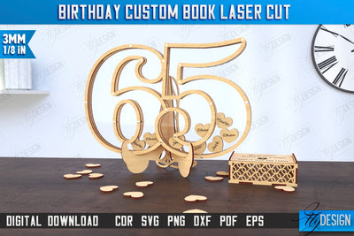 Birthday Guest Signing Board | Guestbook Alternative Laser Cut | Birthday Party Decoration | CNC File SVG Fly Design 