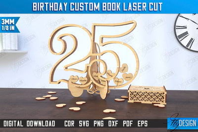 Birthday Guest Signing Board | Guestbook Alternative Laser Cut | Birthday Party Decoration | CNC File SVG Fly Design 