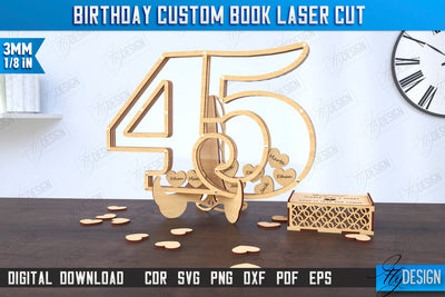 Birthday Guest Signing Board | Guestbook Alternative Laser Cut | Birthday Party Decoration | CNC File SVG Fly Design 