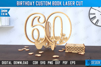 Birthday Guest Signing Board | Guestbook Alternative Laser Cut | Birthday Party Decoration | CNC File SVG Fly Design 