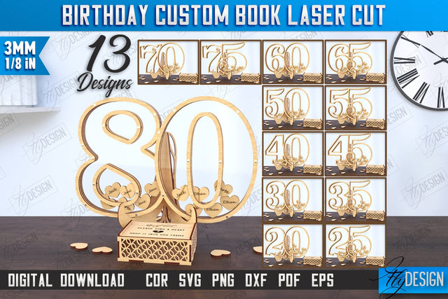 Birthday Guest Signing Boards Bundle | Guestbook Alternative Laser Cut | Birthday Party Decoration | CNC Files SVG Fly Design 