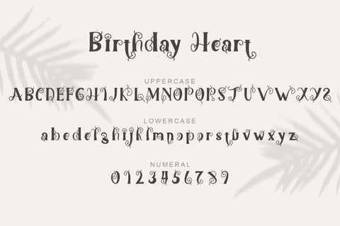 Birthday Heart Font Prasetya Letter 