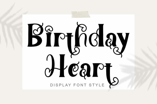 Birthday Heart Font Prasetya Letter 
