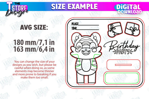 Birthday Invitations Laser Cut Bundle | Birthday Party | Wooden Invitation Card | CNC Files SVG The T Store Design 