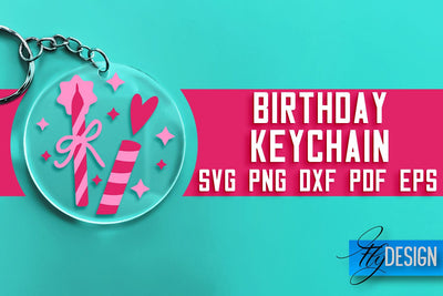 Birthday Keychain SVG Design | Birthday Quotes SVG Design SVG Fly Design 