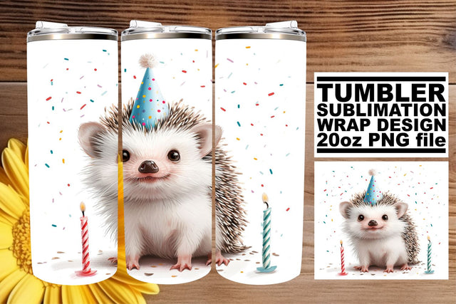 Birthday Menagerie Madness: Watercolor Tumbler Wrap Sublimation afrosvg 