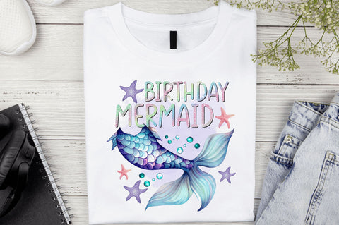 Birthday mermaid Sublimation Design Sublimation Regulrcrative 