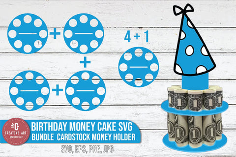 Birthday Money Cake SVG Bundle Cardstock Money Holder v2 SVG jacpot007 