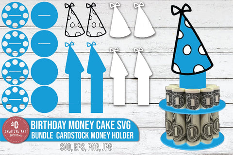 Birthday Money Cake SVG Bundle Cardstock Money Holder v2 SVG jacpot007 