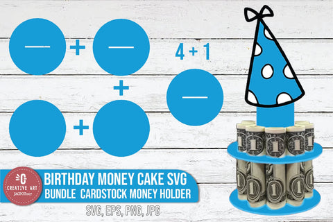Birthday Money Cake SVG Bundle Cardstock Money Holder v2 SVG jacpot007 