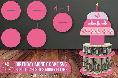 Birthday Money Cake SVG Designs - Cardstock Money Holder SVG jacpot007 