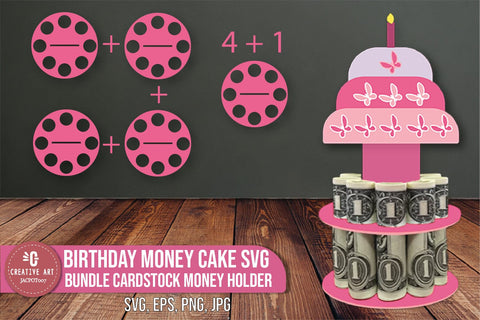 Birthday Money Cake SVG Designs - Cardstock Money Holder SVG jacpot007 