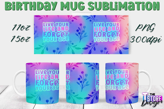 Birthday Mug Sublimation | 11 Oz 15 Oz Mug Sublimation | PNG File Sublimation The T Store Design 