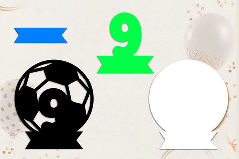 Birthday numbers cake topper svg, 3d Football numbers svg SVG AnastasiyaArtDesign 