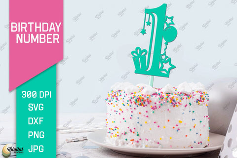 Birthday Numbers Laser Cut Bundle. Birthday Toppers Paper Cut 3D Paper Evgenyia Guschina 