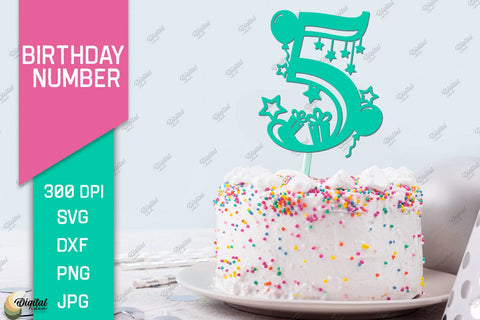 Birthday Numbers Laser Cut Bundle. Birthday Toppers Paper Cut 3D Paper Evgenyia Guschina 