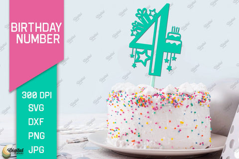 Birthday Numbers Laser Cut Bundle. Birthday Toppers Paper Cut 3D Paper Evgenyia Guschina 