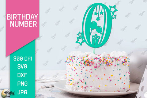 Birthday Numbers Laser Cut Bundle. Birthday Toppers Paper Cut 3D Paper Evgenyia Guschina 