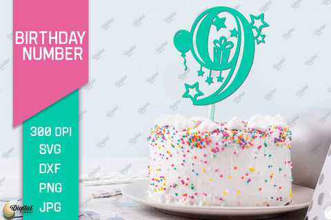 Birthday Numbers Laser Cut Bundle. Birthday Toppers Paper Cut 3D Paper Evgenyia Guschina 