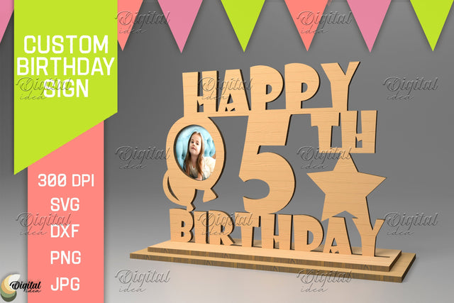 Birthday Numbers SVG. Personalized Birthday Sign Laser Cut SVG Evgenyia Guschina 