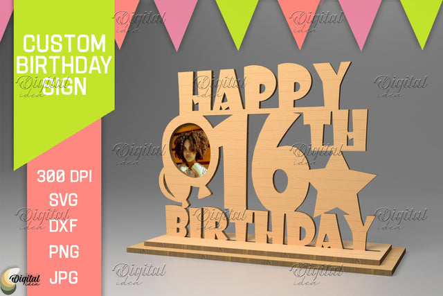 Birthday Numbers SVG. Personalized Birthday Sign Laser Cut SVG Evgenyia Guschina 