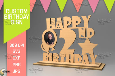 Birthday Numbers SVG. Personalized Birthday Sign Laser Cut SVG Evgenyia Guschina 