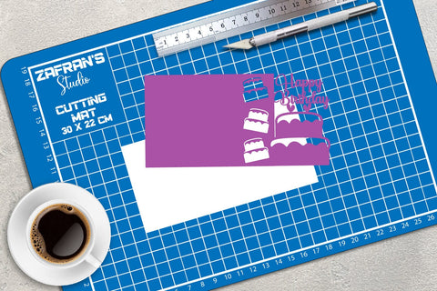 Birthday Papercut Card, Birthday Card, Birthday Cut files SVG zafrans studio 