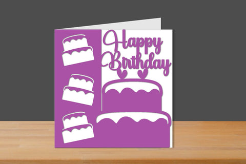 Birthday Papercut Card, Birthday Card, Birthday Cut files SVG zafrans studio 