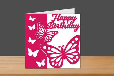 Birthday Papercut Card, Birthday Card, Birthday Cut files SVG zafrans studio 