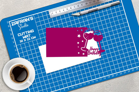 Birthday Papercut Card, Birthday Card, Birthday Cut files SVG zafrans studio 