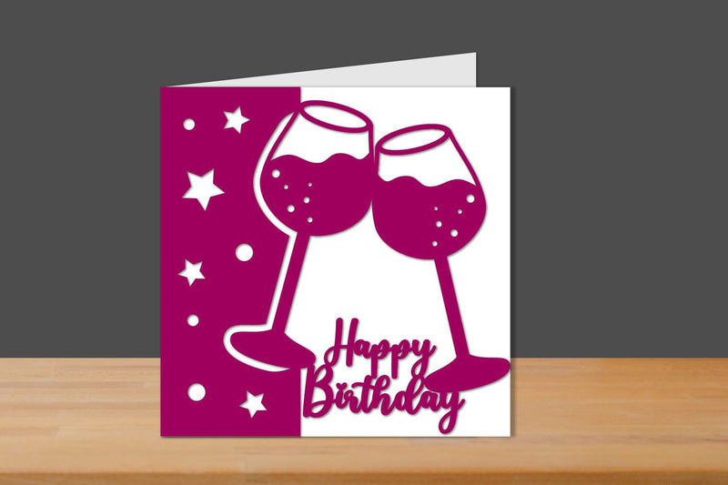 Birthday Papercut Card, Birthday Card, Birthday Cut files SVG zafrans studio 