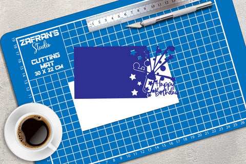 Birthday Papercut Card, Birthday Card, Birthday Cut files SVG zafrans studio 