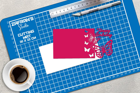 Birthday Papercut Card, Birthday Card, Birthday Cut files SVG zafrans studio 