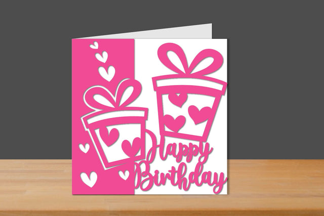 Birthday Papercut Card, Birthday Card, Birthday Cut files SVG zafrans studio 