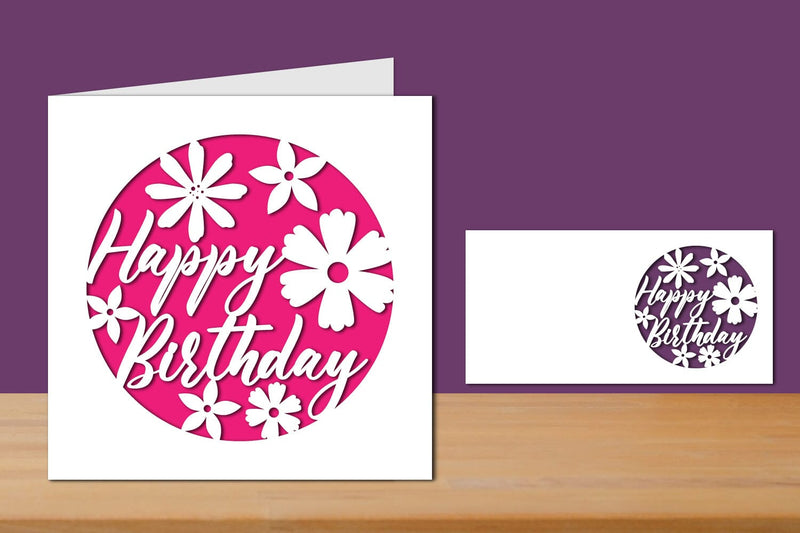 Birthday Papercut Card, Birthday Card SVG zafrans studio 