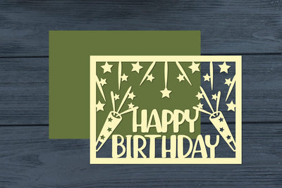 Birthday Papercut Card, Happy Birthday Template SVG zafrans studio 