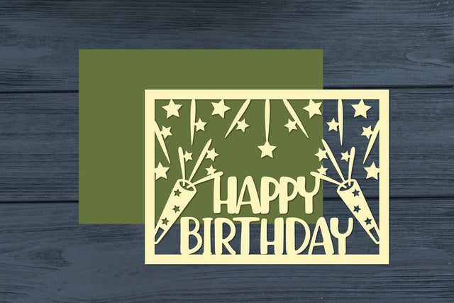 Birthday Papercut Card, Happy Birthday Template SVG zafrans studio 