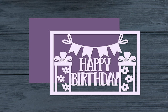 Birthday Papercut Card, Happy Birthday Template SVG zafrans studio 