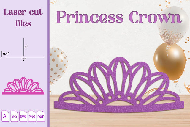 Birthday party tiara laser cut, Princess crown svg papercut SVG AnastasiyaArtDesign 