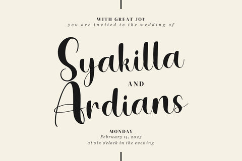 Birthday Planner - Wedding Handwritten Font Font Masyafi Studio 