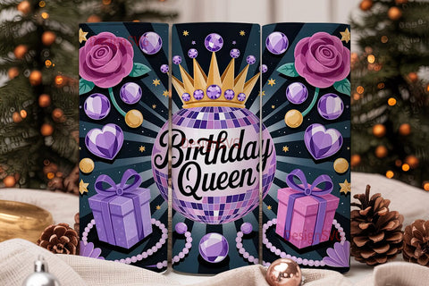 Birthday Queen 20oz Tumbler Wrap Sublimation DesignSVG 