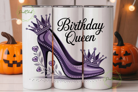 Birthday Queen 20oz Tumbler Wrap Sublimation PixelChick 