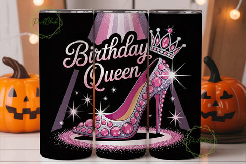 Birthday Queen 20oz Tumbler Wrap Sublimation PixelChick 