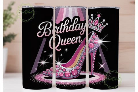 Birthday Queen 20oz Tumbler Wrap Sublimation PixelChick 