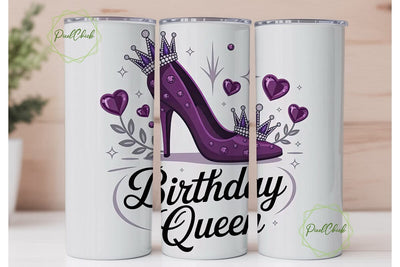 Birthday Queen 20oz Tumbler Wrap Sublimation PixelChick 