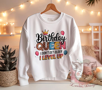 Birthday Queen PNG, Level Up, Sublimation Design, Digital Download, Birthday Gifts, Fun Quote, Birthday Celebration, Age is Just a Number Sublimation Lara' s Designs 